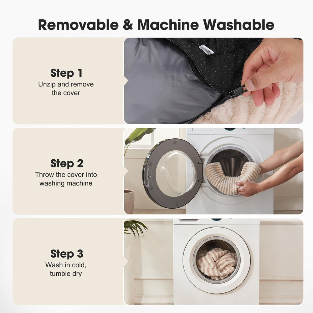 MIXJOY housse zippée ouverte facilitant le lavage en machine