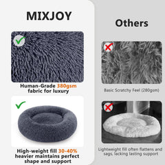 MIXJOY chien endormi dans le lit, confort visible pour siestes réparatrices