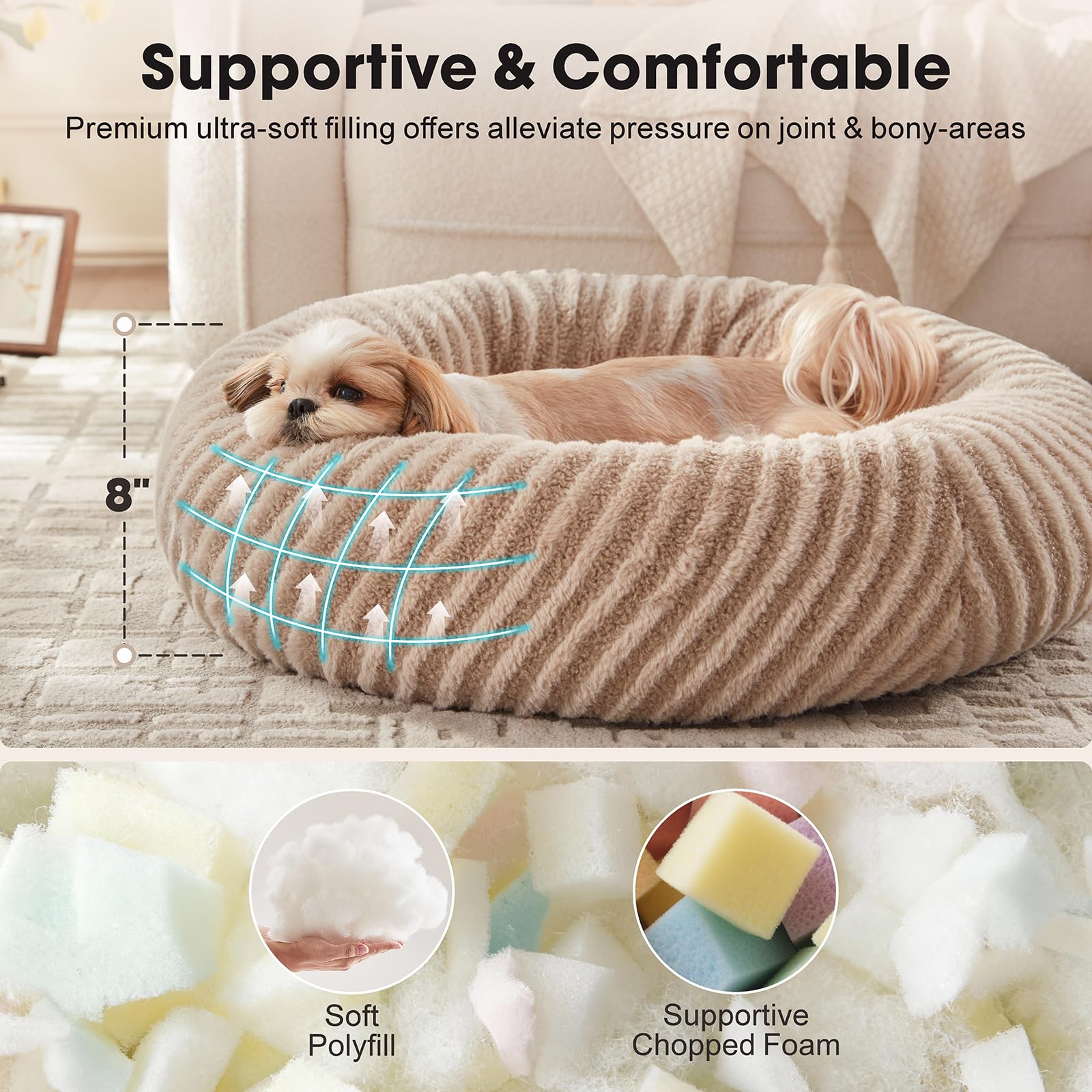MIXJOY gros plan sur la fourrure synthétique douce offrant confort tactile