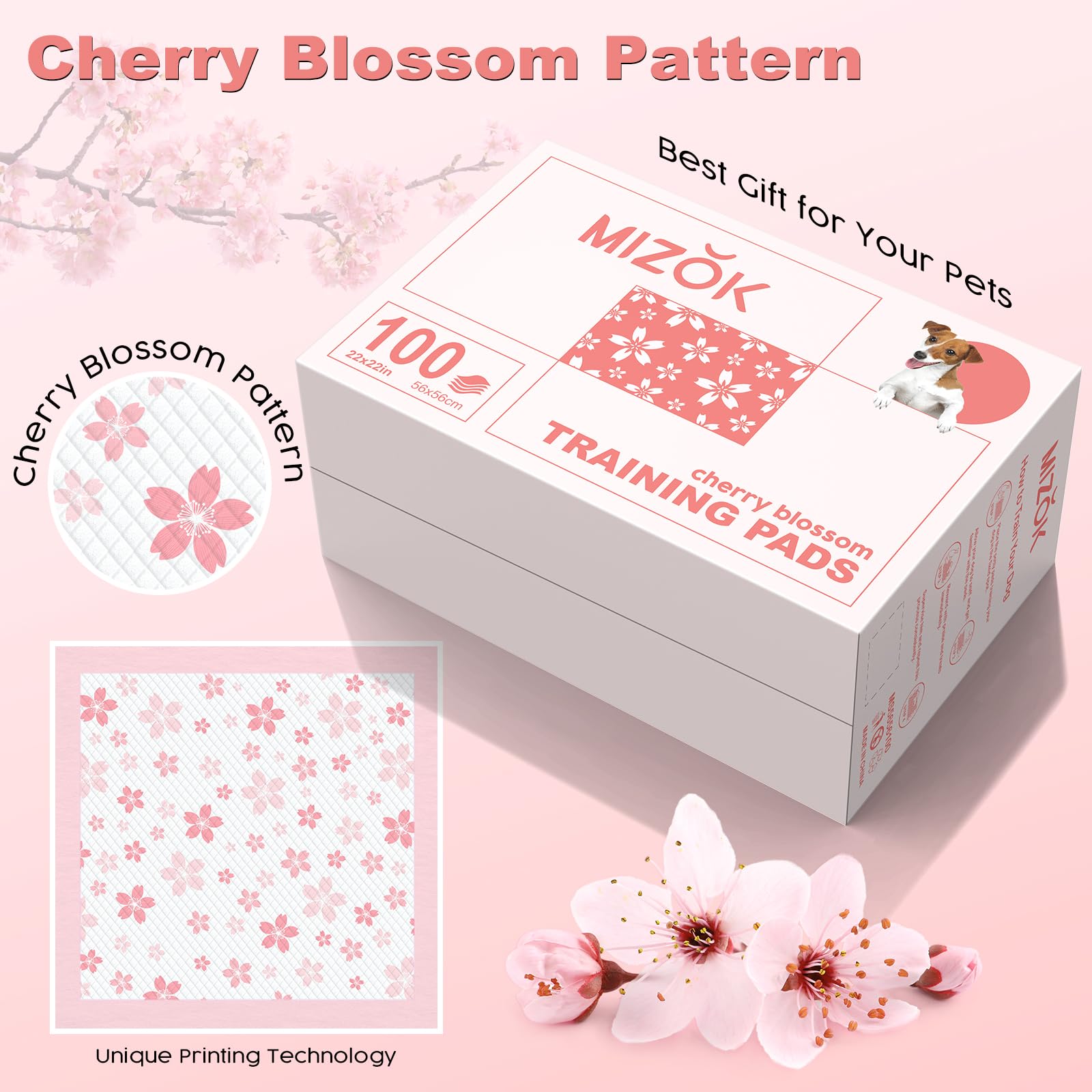 MIZOK motif fleurs de cerisier en gros plan apporte esthétique et confort