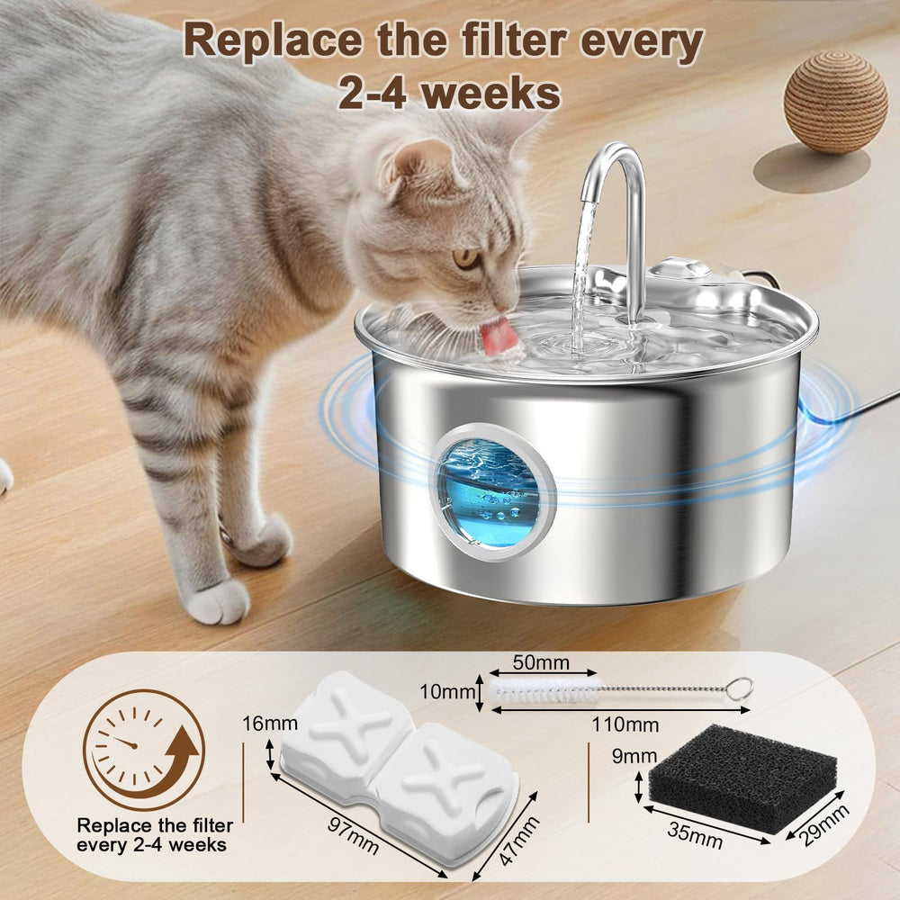MJYNITE filtre installé dans une fontaine inox pour eau plus fraîche