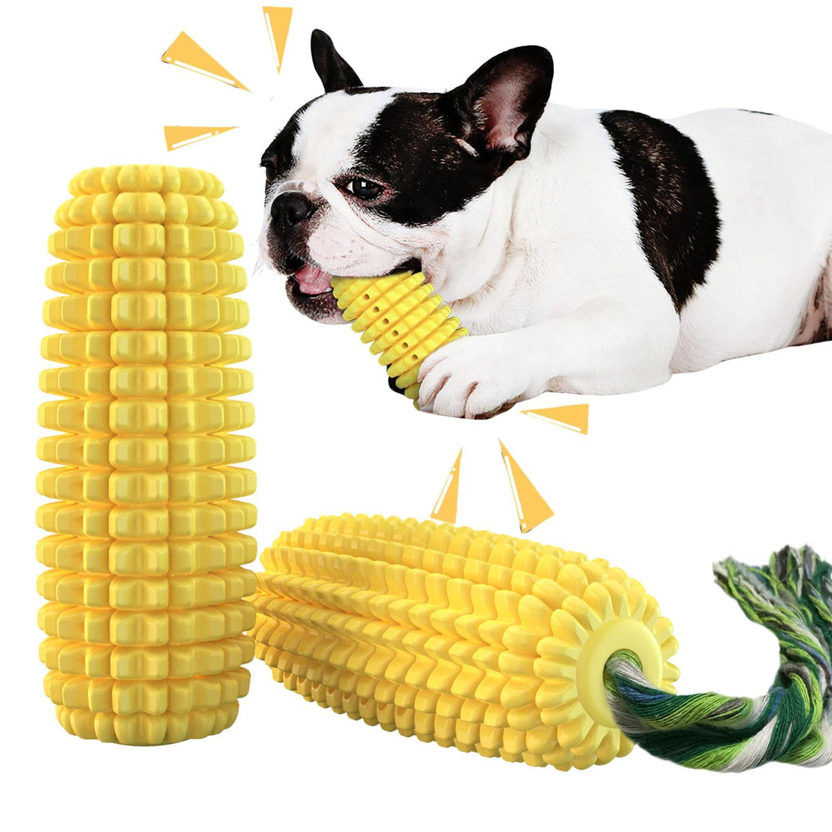 Mloowa jouet corn face avant montrant la forme ergonomique et la prise