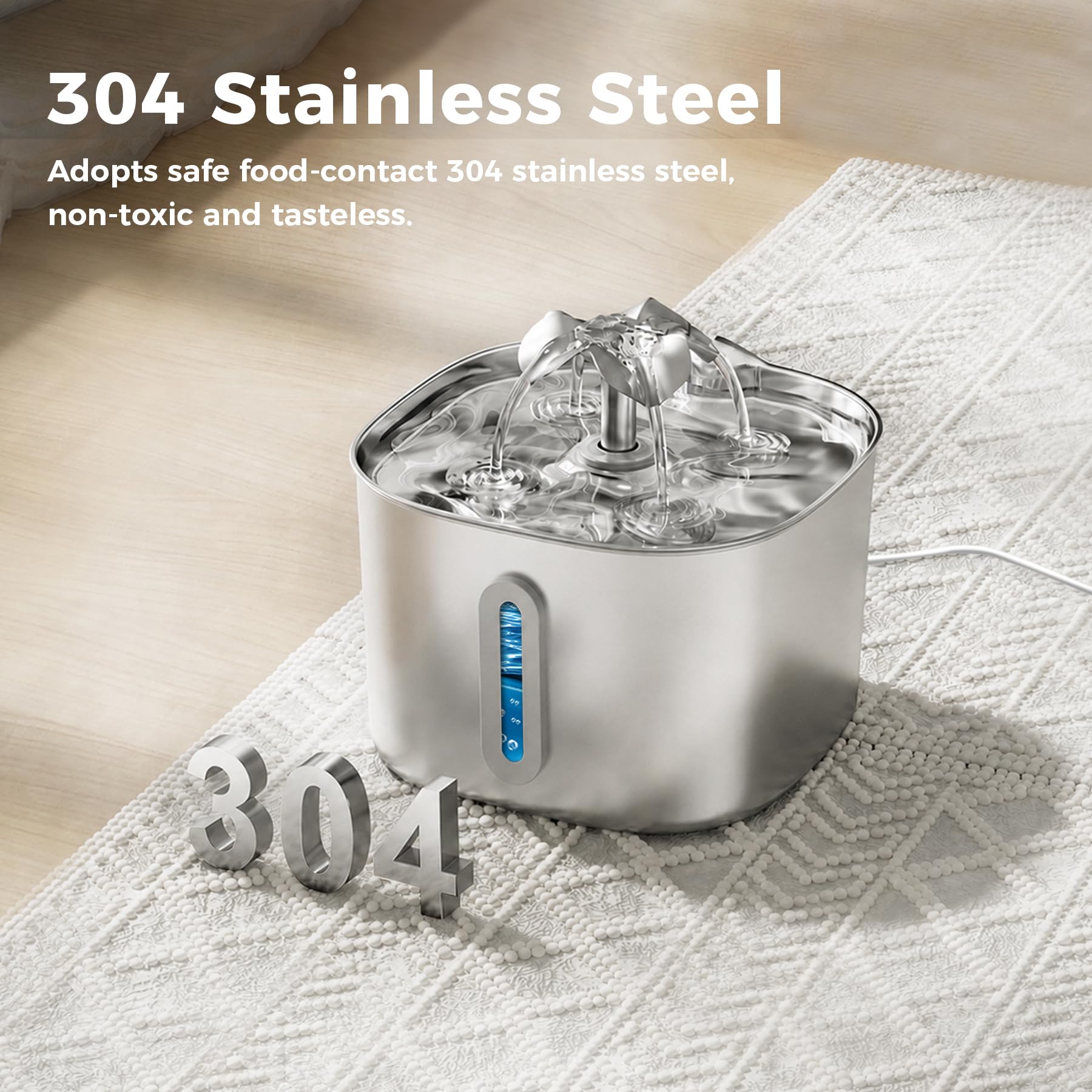 MOGOBABA détail acier inox 304 lisse, hygiénique et résistant à la rouille