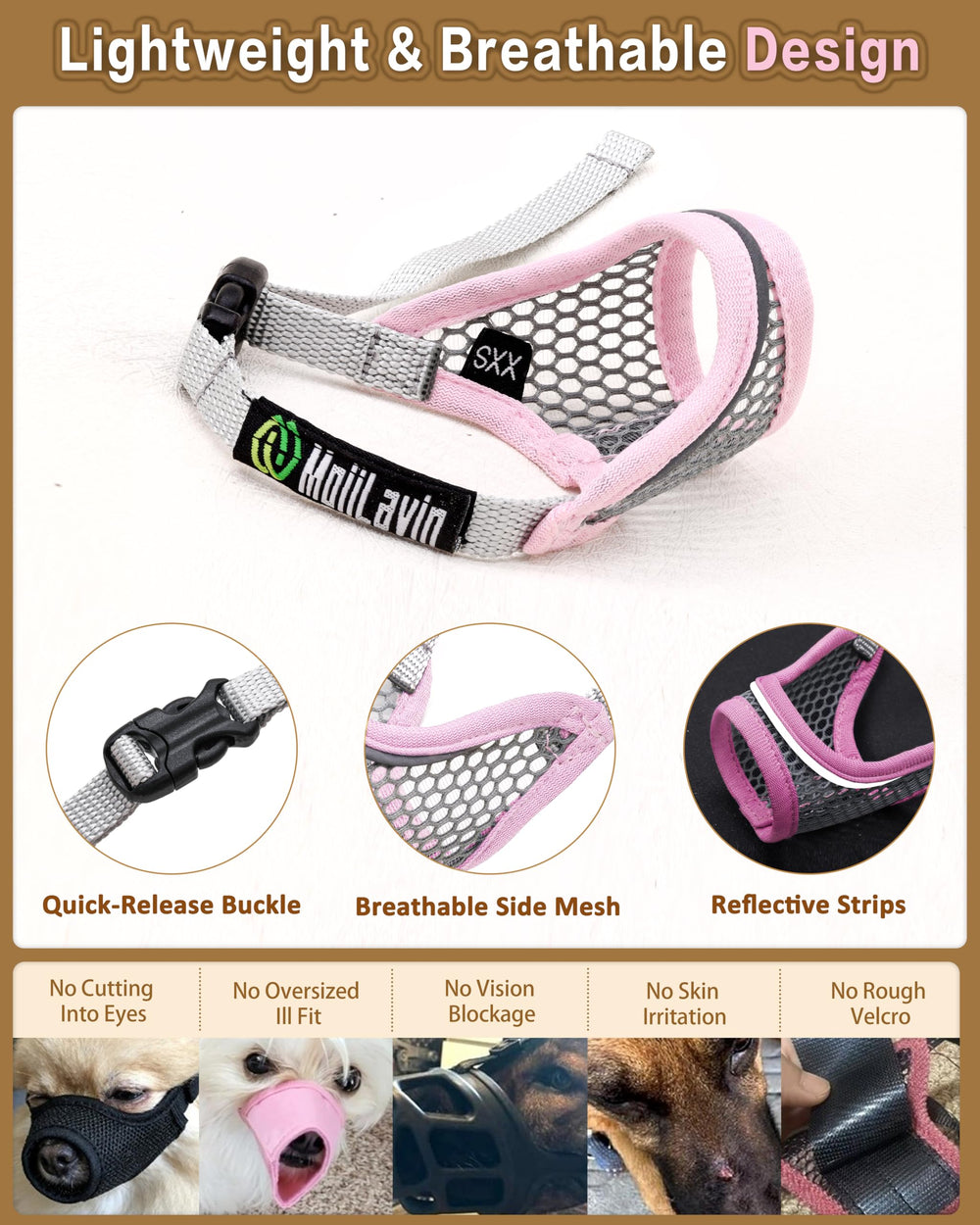 MoiiLavin gros plan maille respirante pour meilleure ventilation