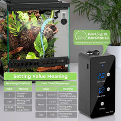 moistenland système en fonctionnement dans un terrarium pour humidité contrôlée