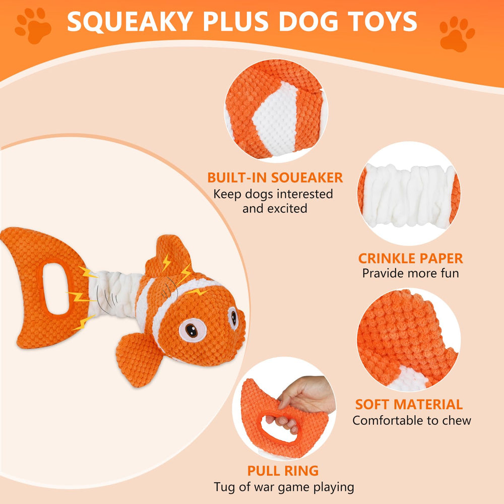 Molantaule clownfish poignée tenue à la main pour jeu de traction sécurisé et amusant