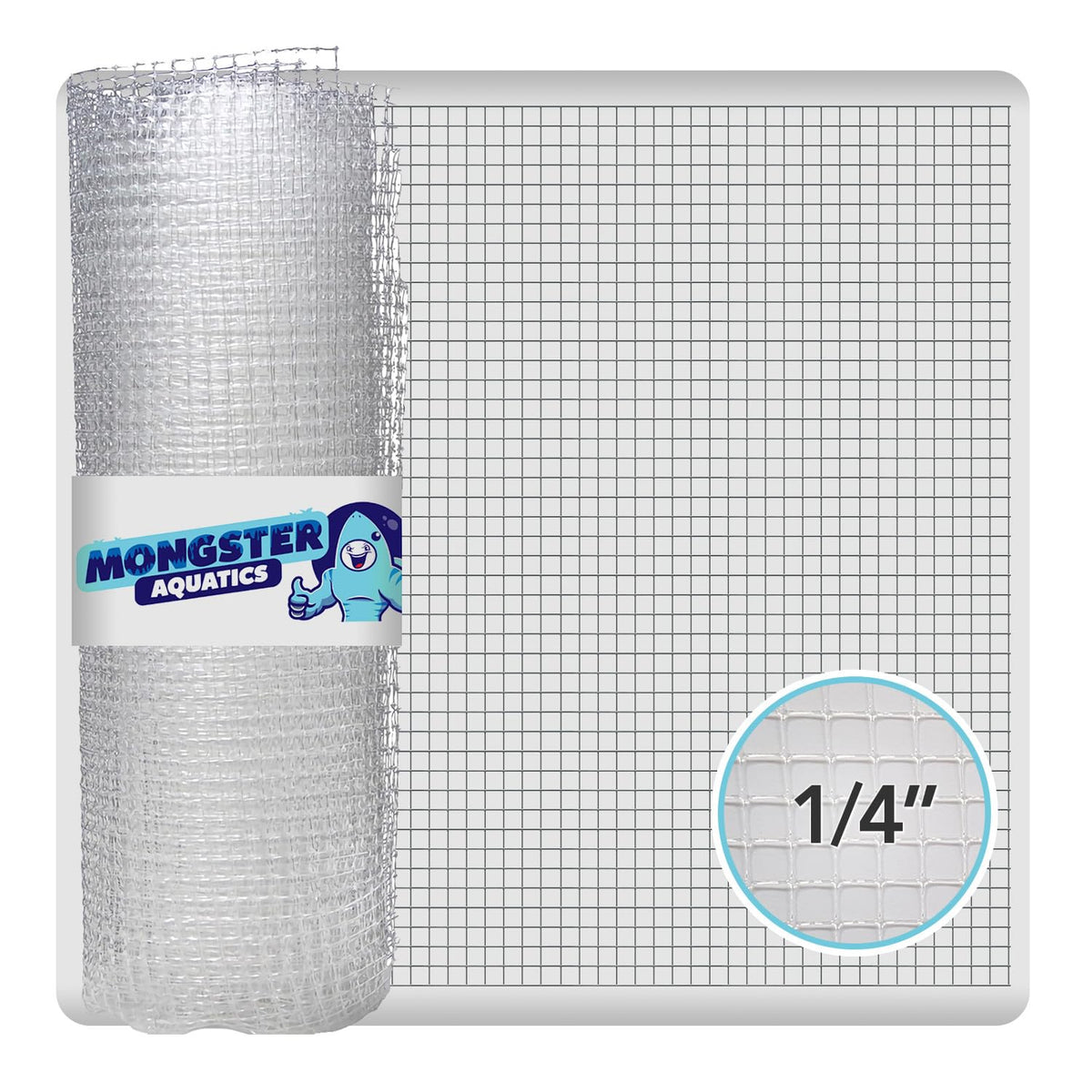 MongsterAquatics filet transparent face avant avec haute transmission lumineuse