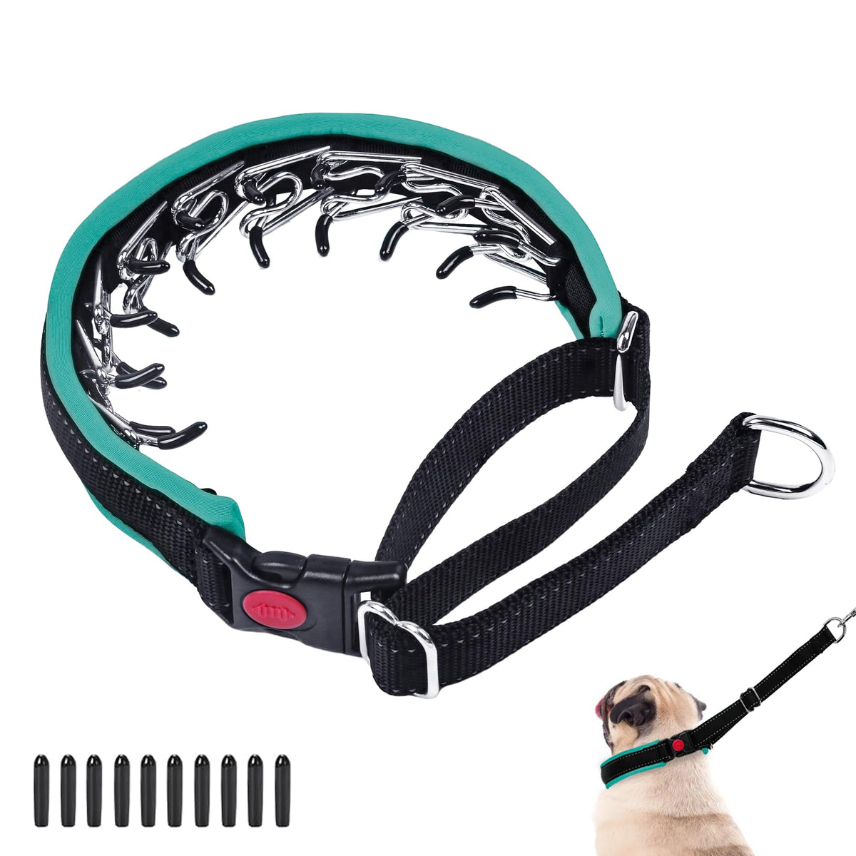 Monstoyo collier martingale vue avant, robustesse et maintien