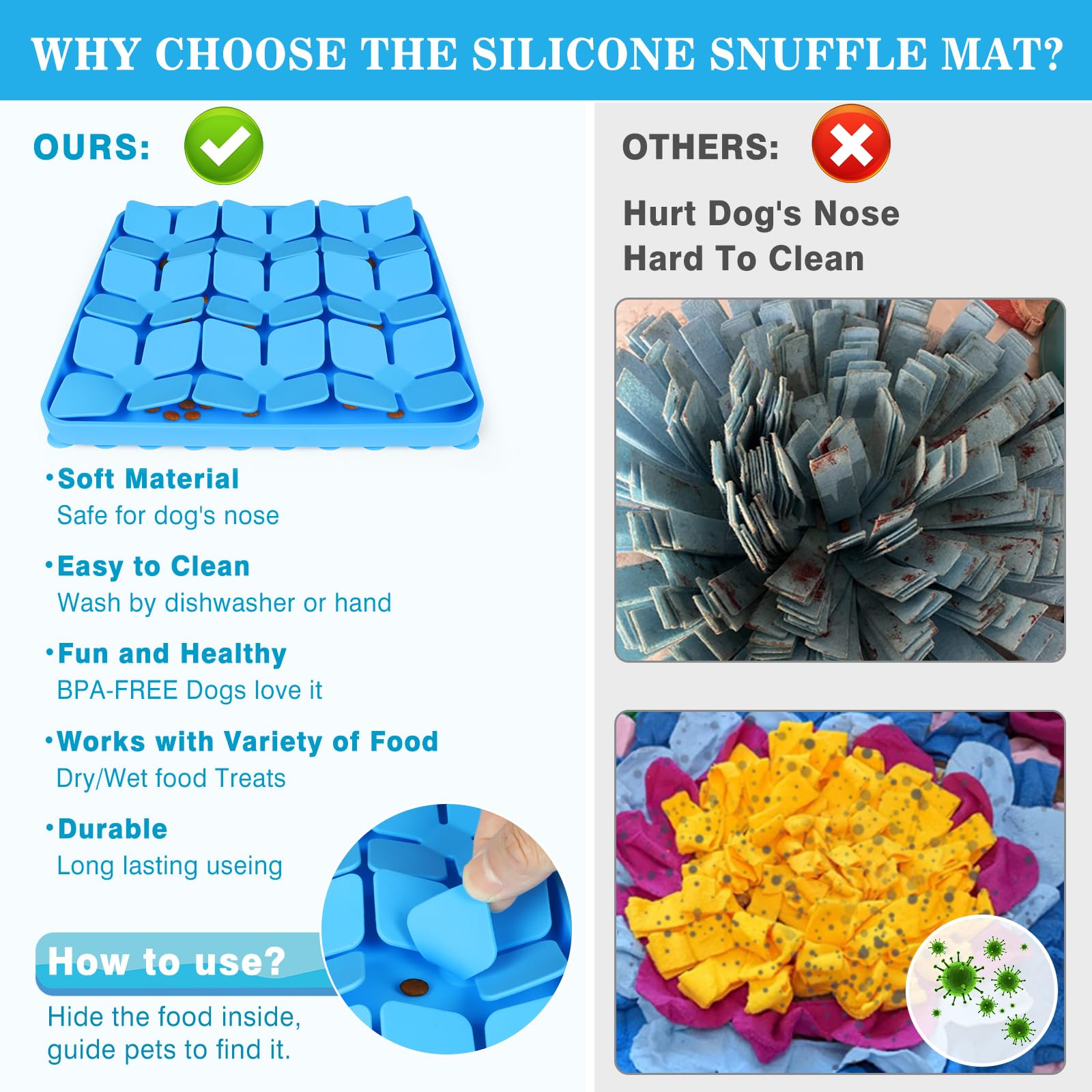 MOOGROU gros plan sur la texture en silicone pour cacher friandises