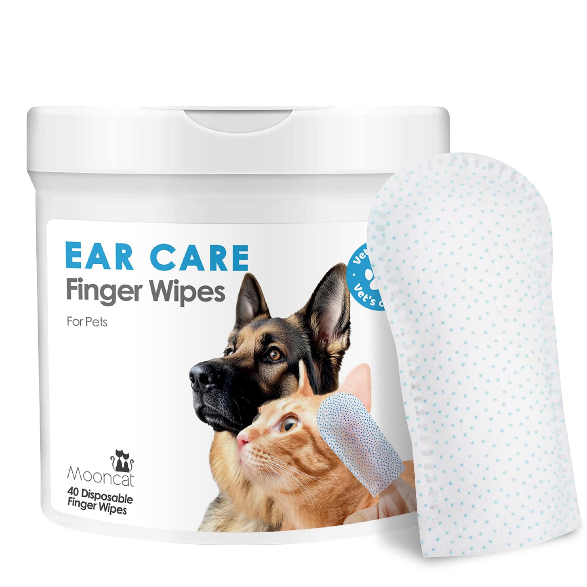 Mooncat emballage avant montrant 40 lingettes pratique