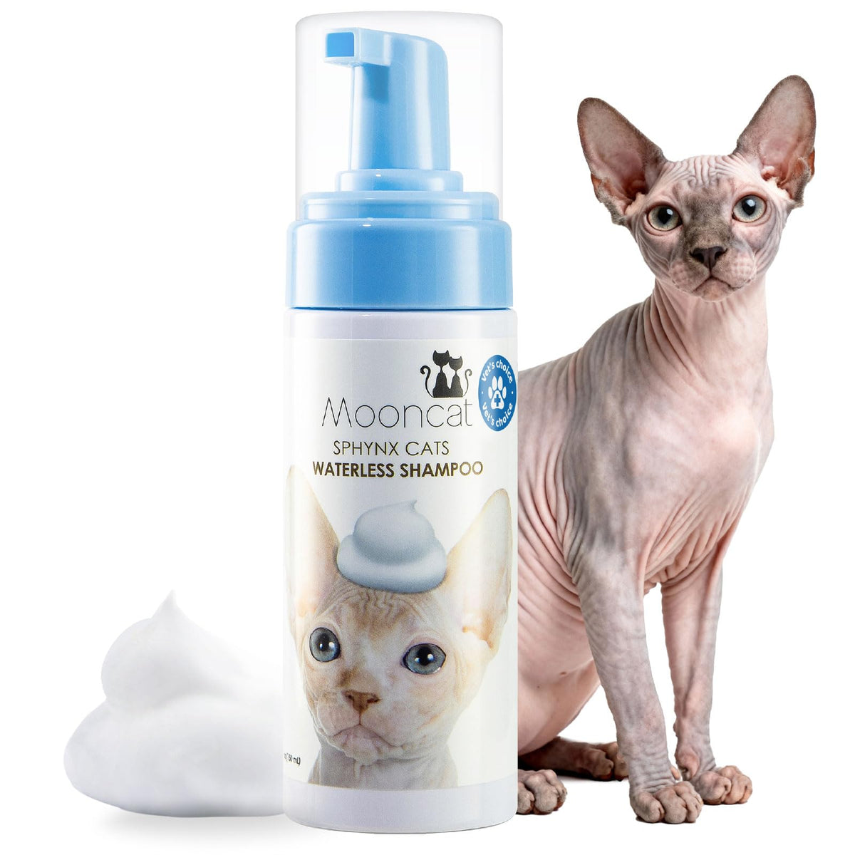 Mooncat flacon mousse face montrant étiquette claire et usage simple