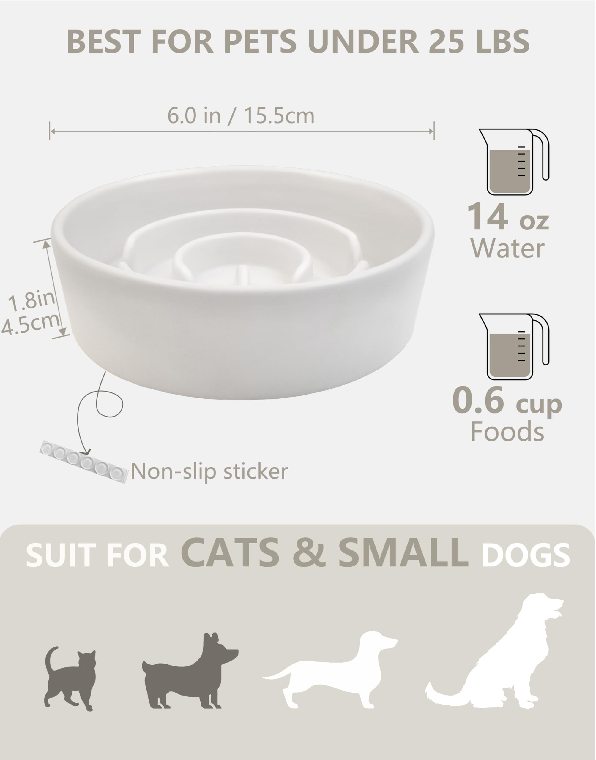 MOPANG bol à côté d'une tasse pour évaluer taille adapté petits chiens