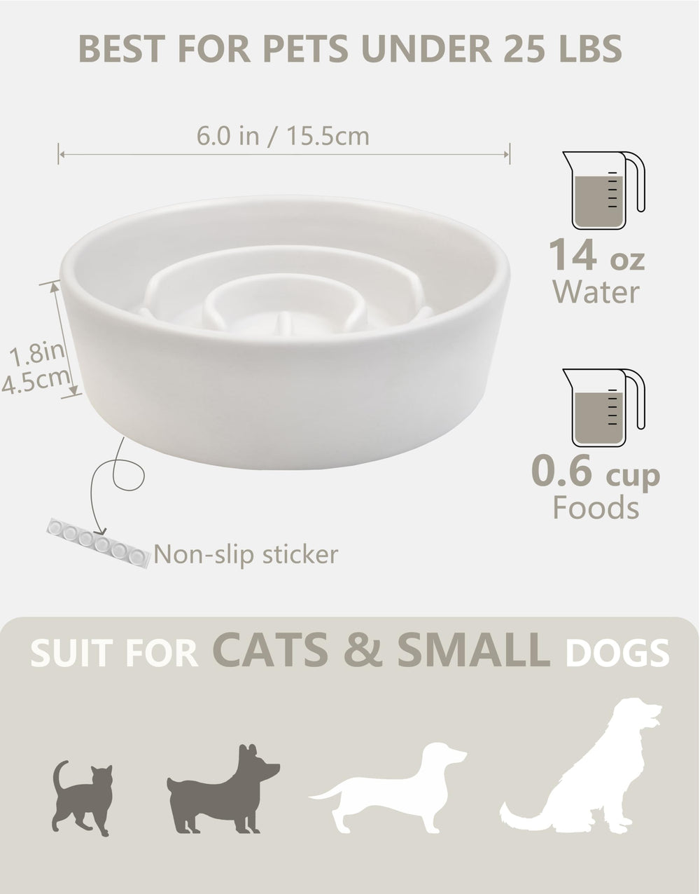 MOPANG bol à côté d'une tasse pour évaluer taille adapté petits chiens