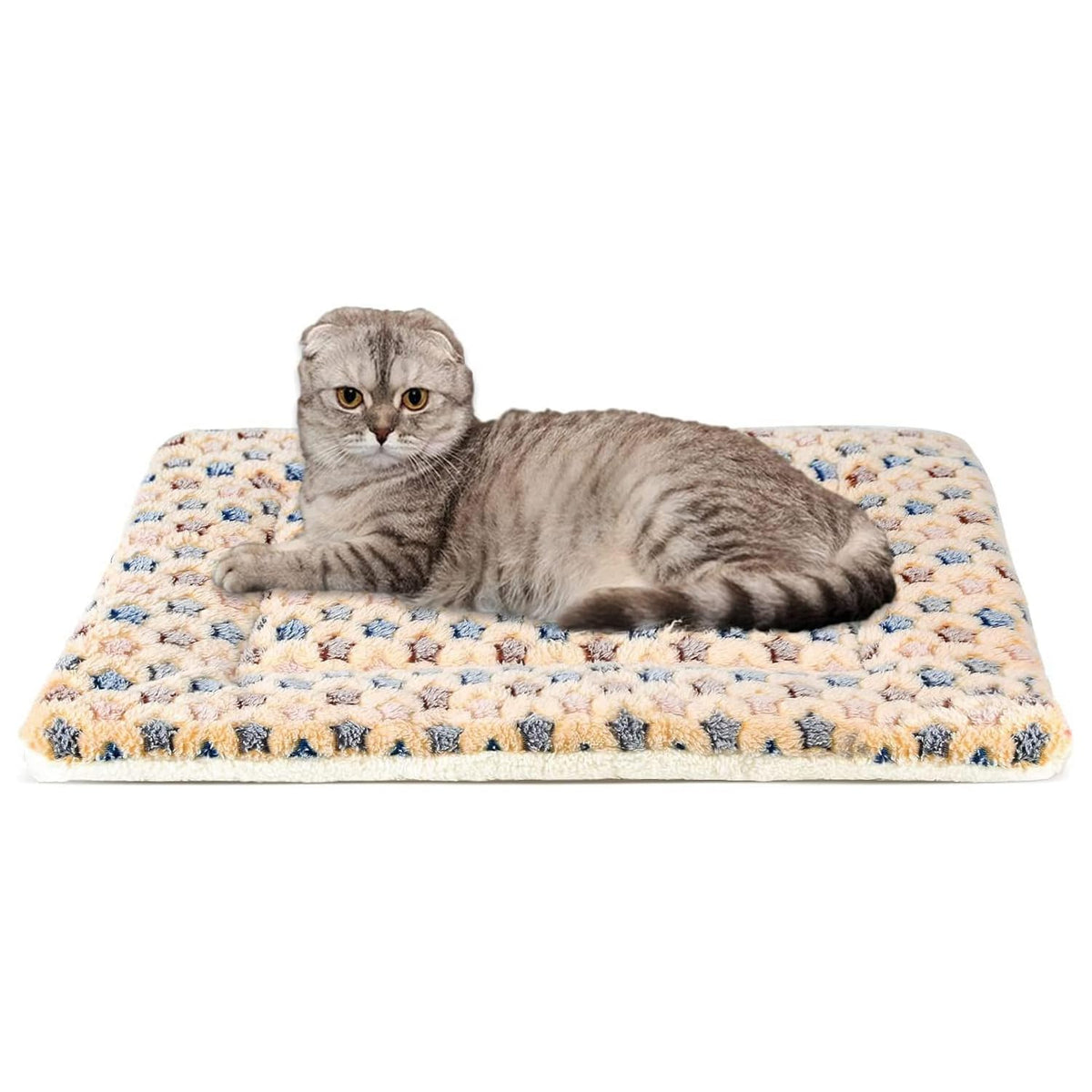 Mora Pets matelas face avant marron montrant le motif étoiles et confort