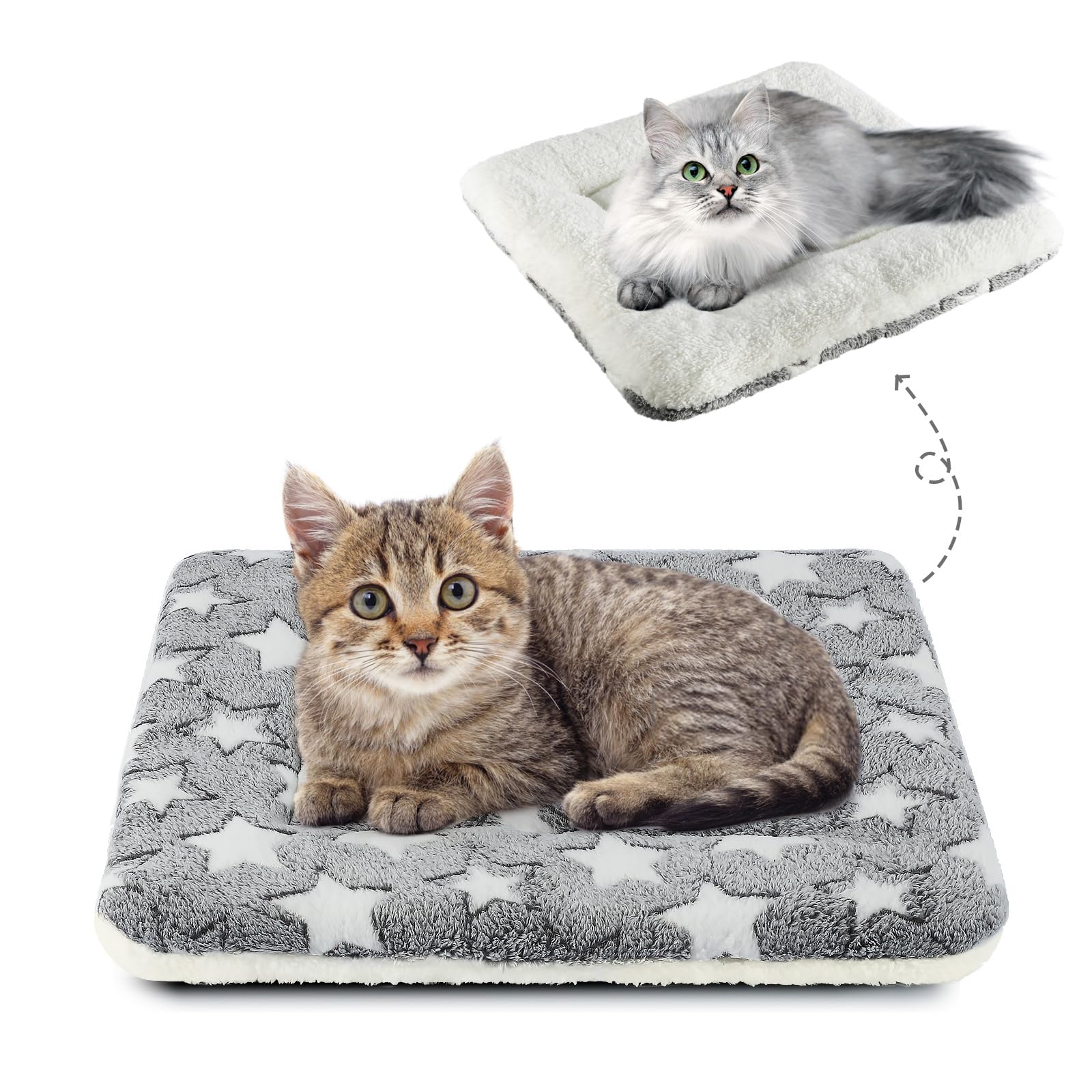 Mora Pets matelas face avant gris étoiles, confort douillet visible