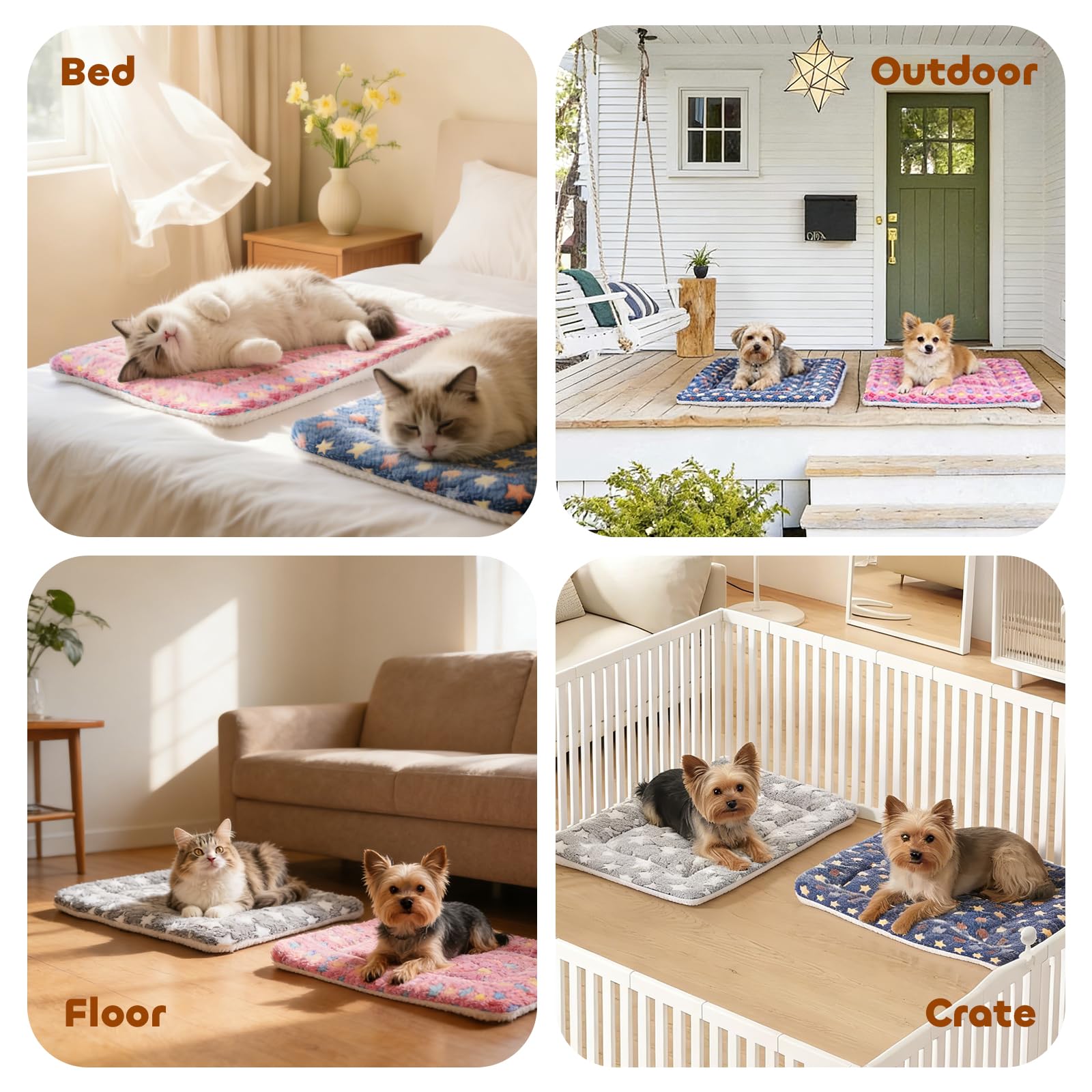 Mora Pets tapis plié montrant légèreté et facilité de transport