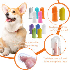MOSIOBERDAVIAN brosse à doigt en usage sur un chien pour nettoyage précis