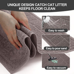 Motsamla tapis en usage avec chat quittant la caisse proprement