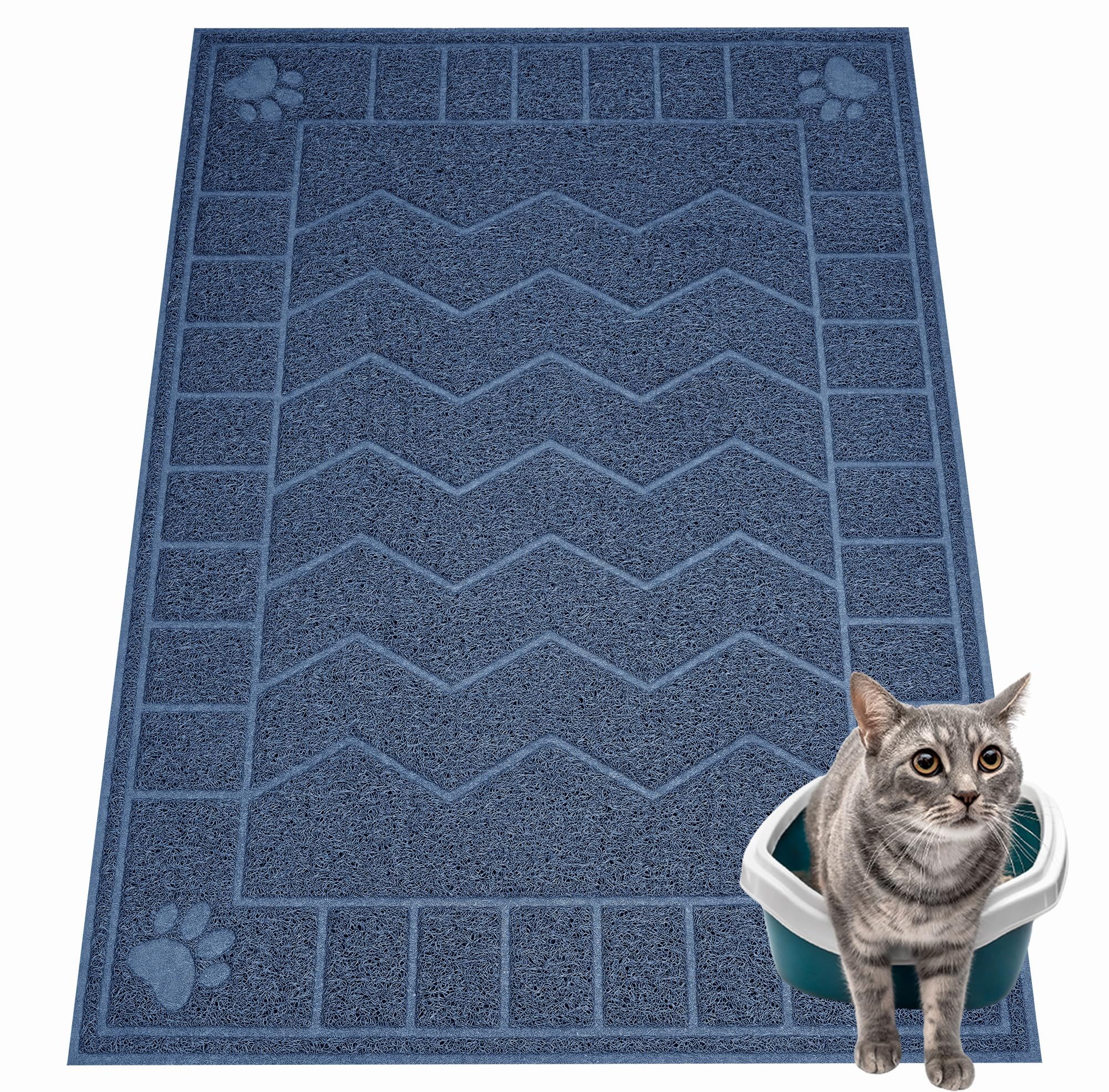 Motsamla vue de face du tapis capturant la litière et protégeant le sol