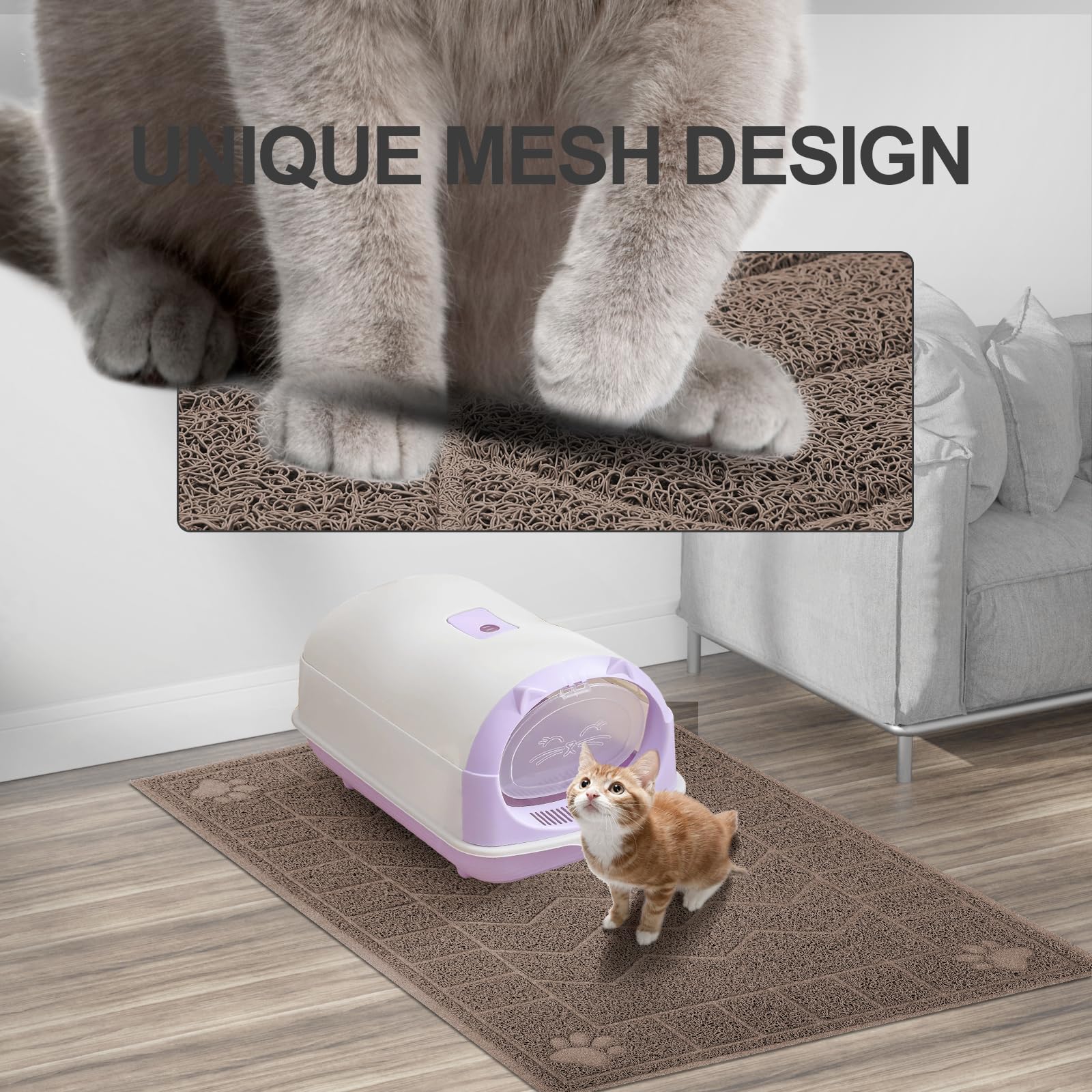 Motsamla tapis placé sous bac litière empêchant dispersion