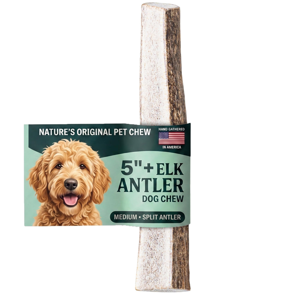 Mountain Valley Antlers emballage avant montrant un produit naturel et robuste