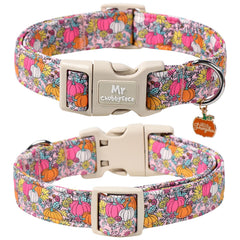 MR.CHUBBYFACE gros plan motif fleur citrouille, visuel saisonnier net