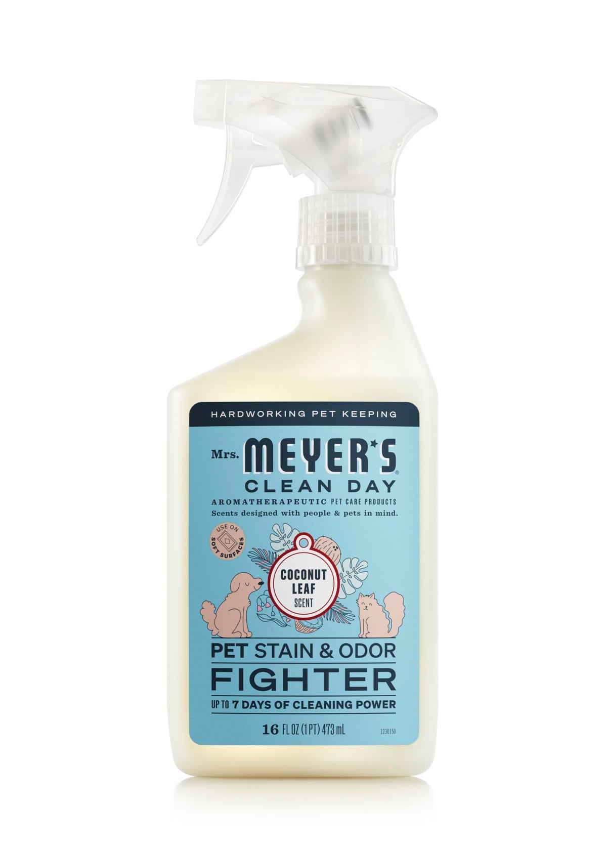 Mrs. MEYER'S flacon avant plan montrant packaging durable et maniable