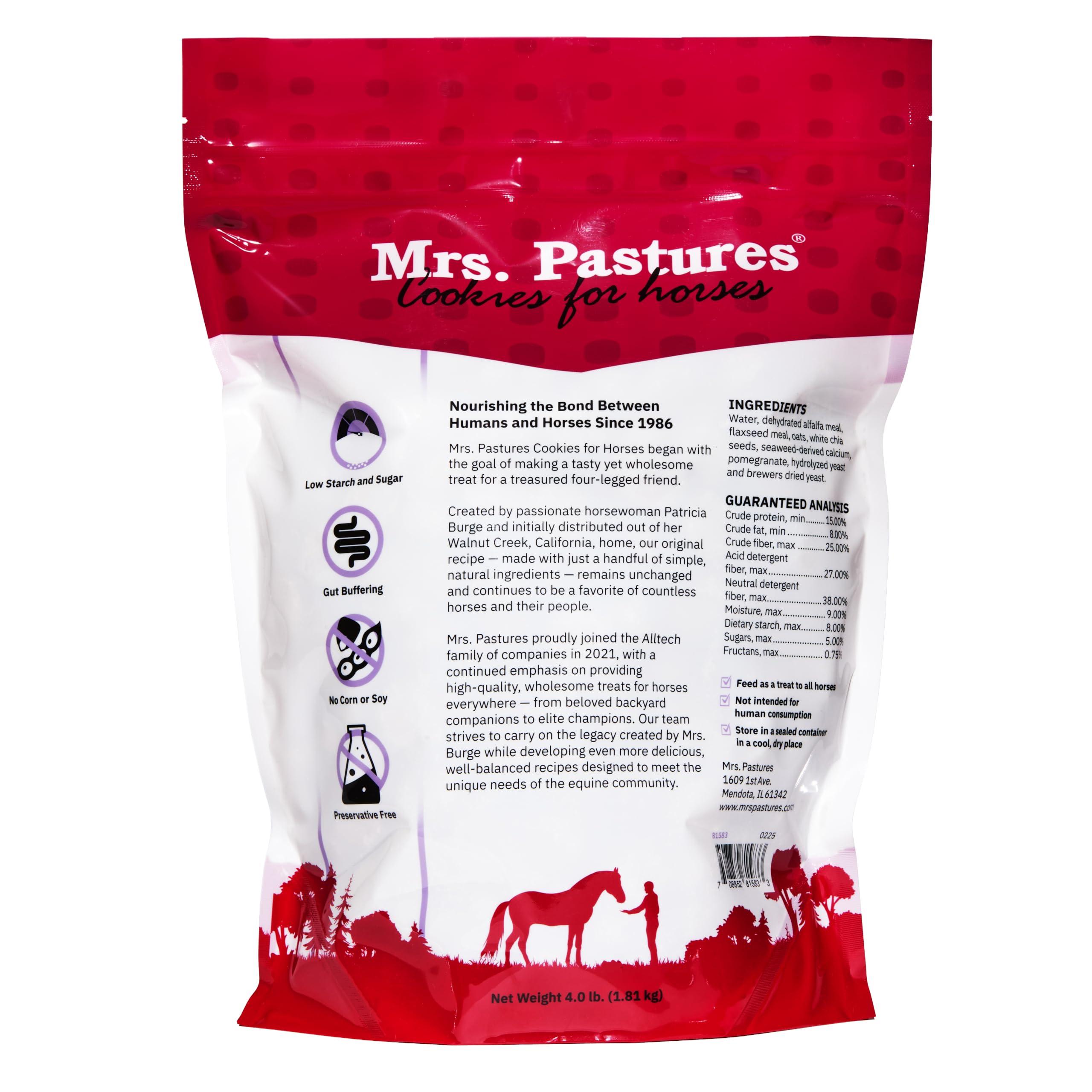 Mrs. Pastures gros plan sur la texture croquante pour récompenses fiables