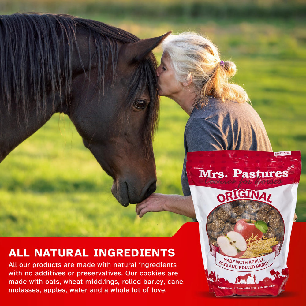 Mrs. Pastures seau ouvert et biscuits illustrant stockage et quantité