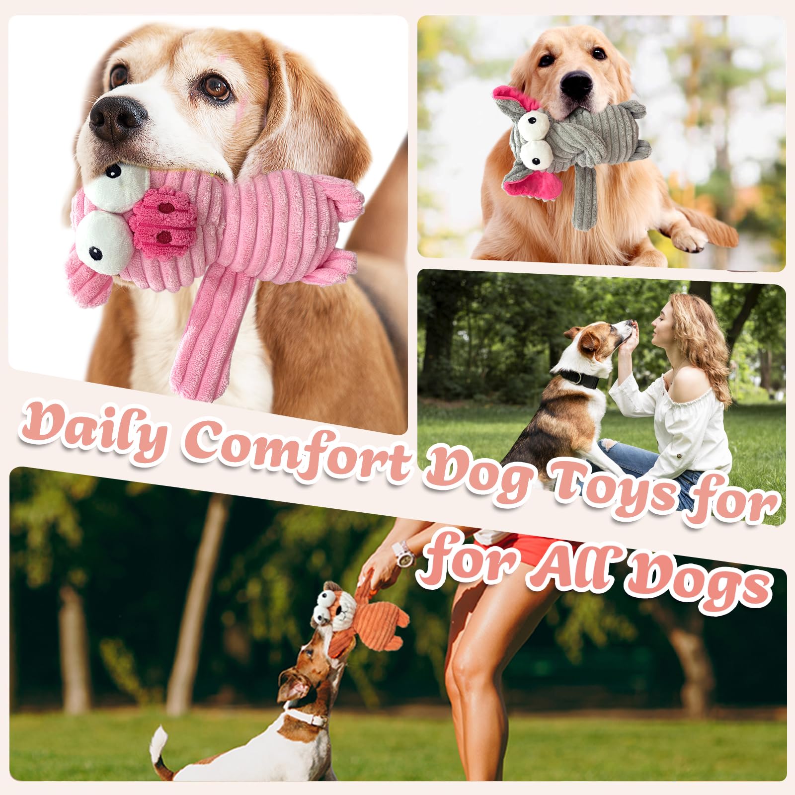 MRSOHRET chien jouant avec peluches montre activité interactive et plaisir