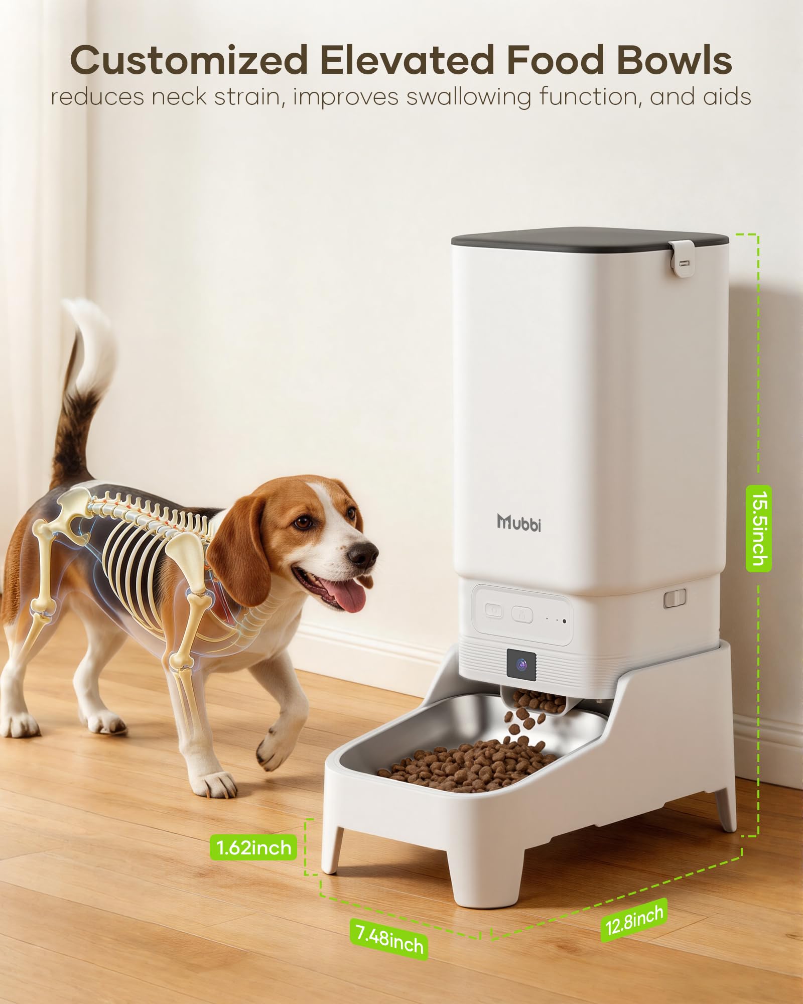 MUBBI supports surélevés installés, réduit pression cervicale pour l’animal