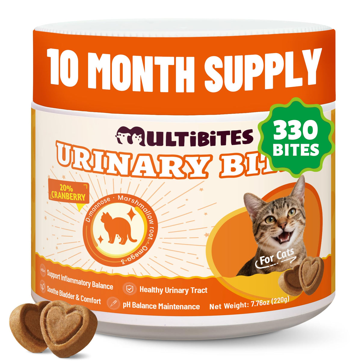 MULTIBITES boîte 330 Bites affichée, soutien urinaire facile