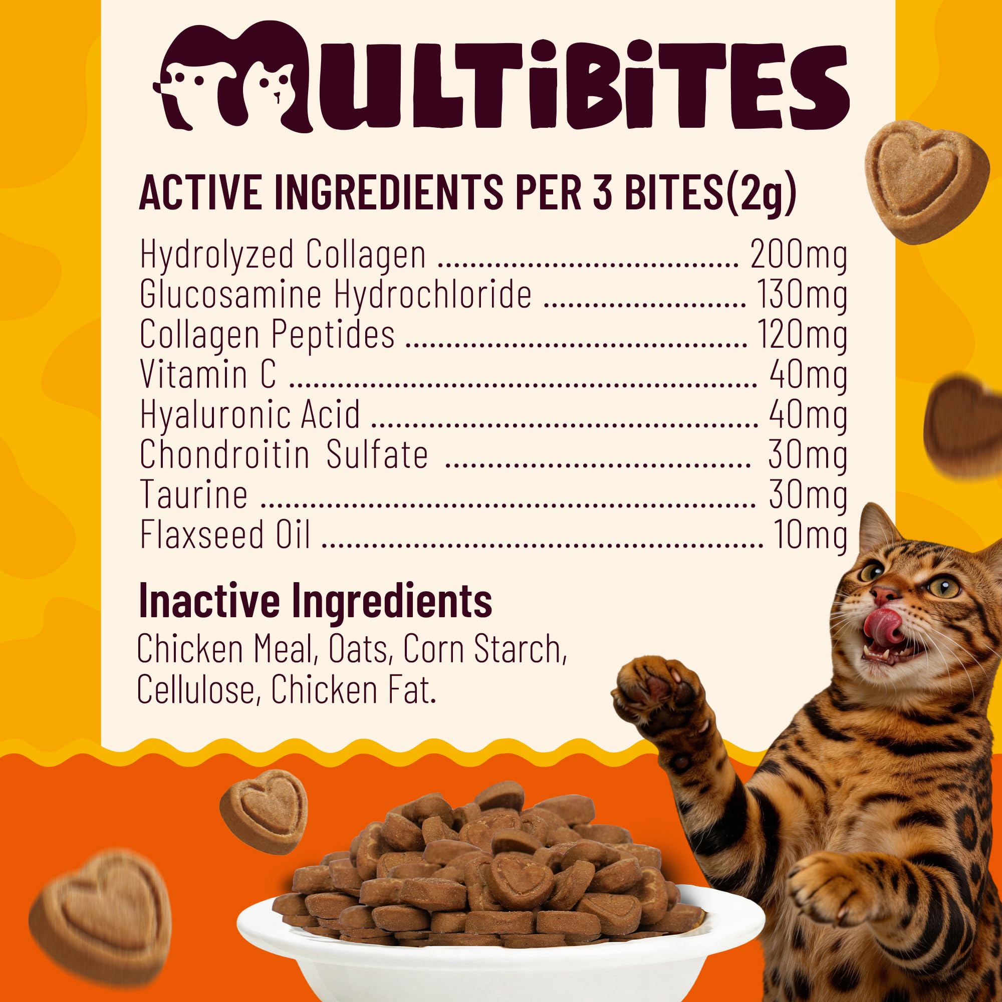 MULTIBITES étiquette nutrition mettant en avant ingrédients pour articulations