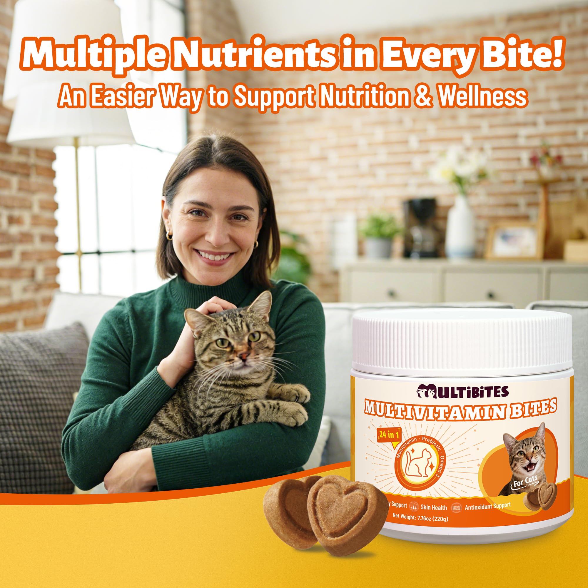 Multibites ingrédient omega3 lysine zoom montrant soutien peau et immunité