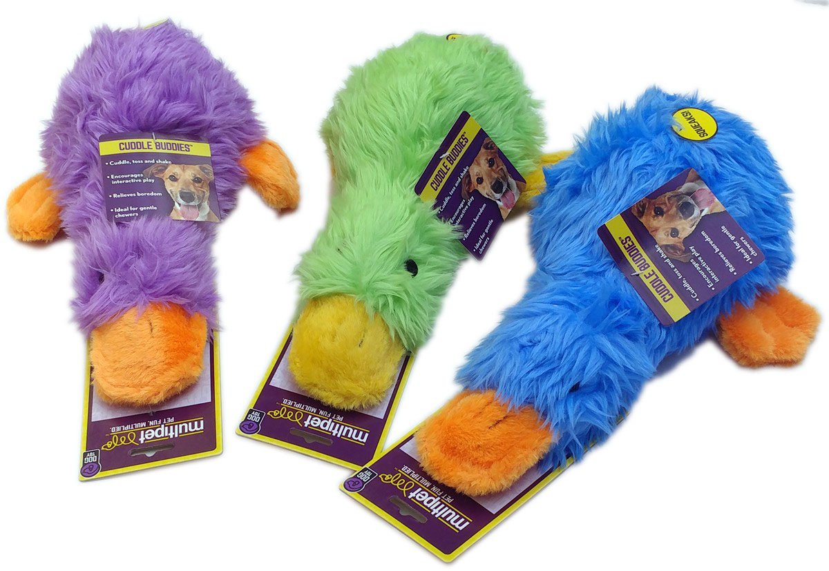 Multipet Duckworth canard face avant montrant peluche douce et couineur attractif