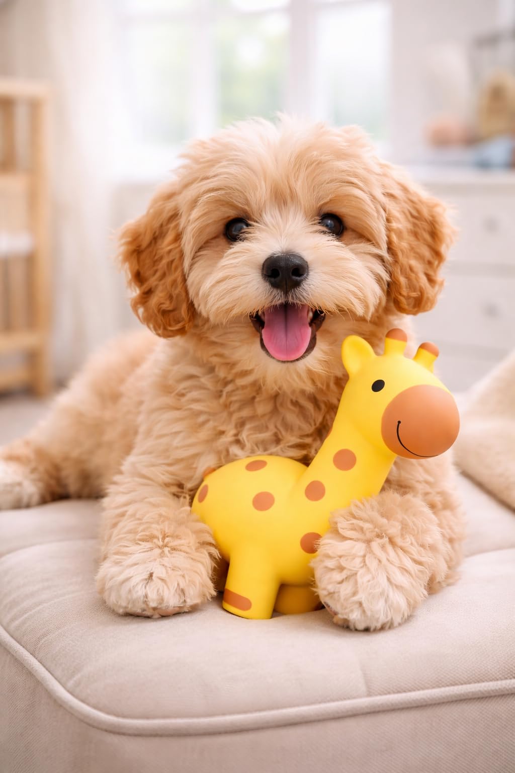 Multipet girafe focus sur couineur interne pour stimulation auditive