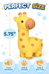 Multipet girafe gros plan sur latex robuste montrant texture masticable
