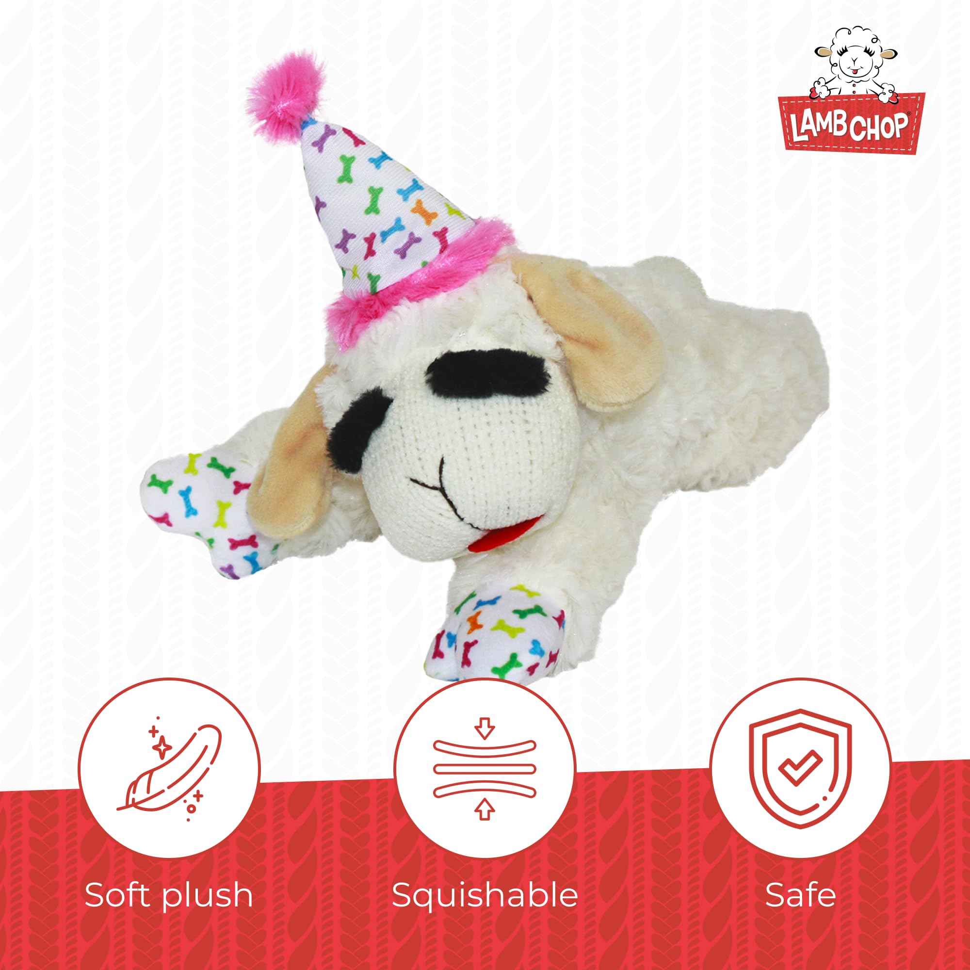 Multipet Lamb Chop pattes à motif os décoratif résistantes visuellement