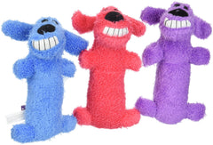 Multipet Mini Plush Loofa vue avant montrant la peluche et le sifflet pour plus d'intérêt
