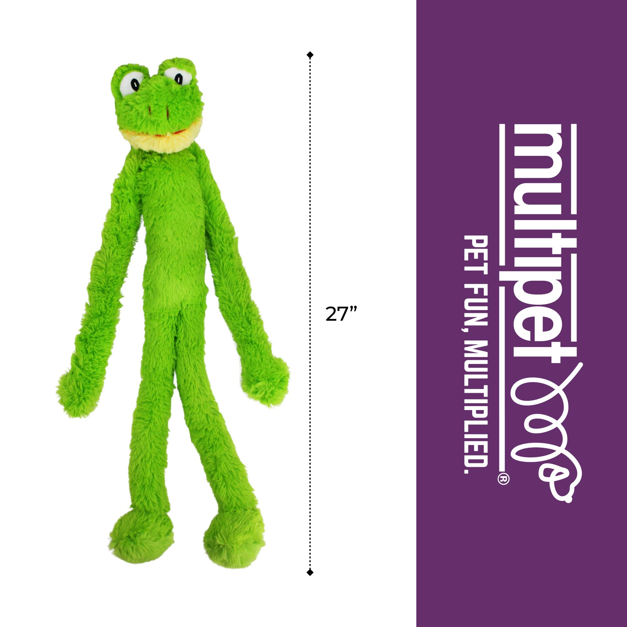 Multipet Swingin' Slevin Frog à l'échelle près d'un ruban, illustre 30" (76 cm)