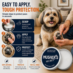 Musher's Secret application sur coussinets montrant protection facile et rapide