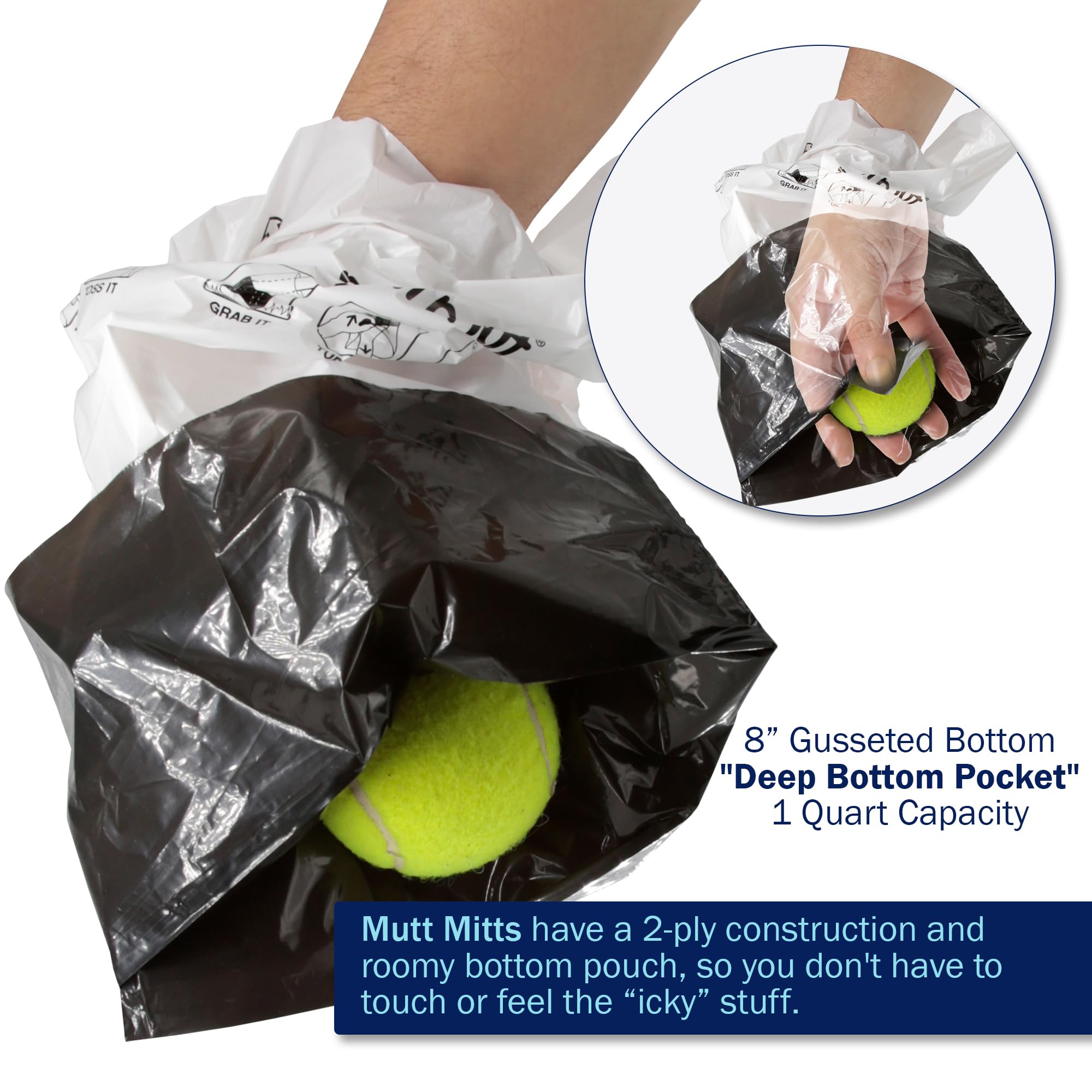 Mutt Mitt sac ouvert prêt à l'usage, manipulation plus hygiénique