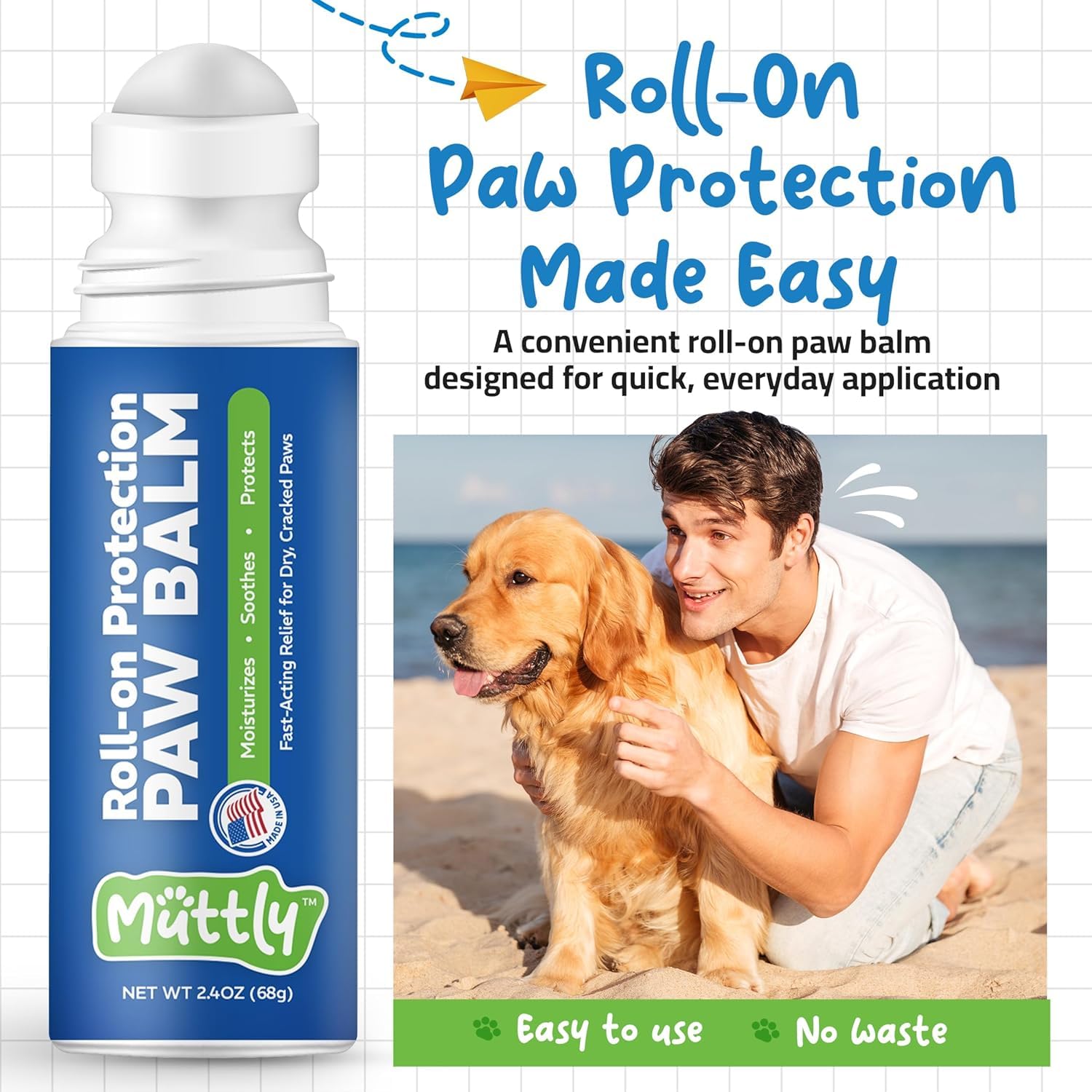 Muttly application roll-on sur doigts pour usage propre et précis