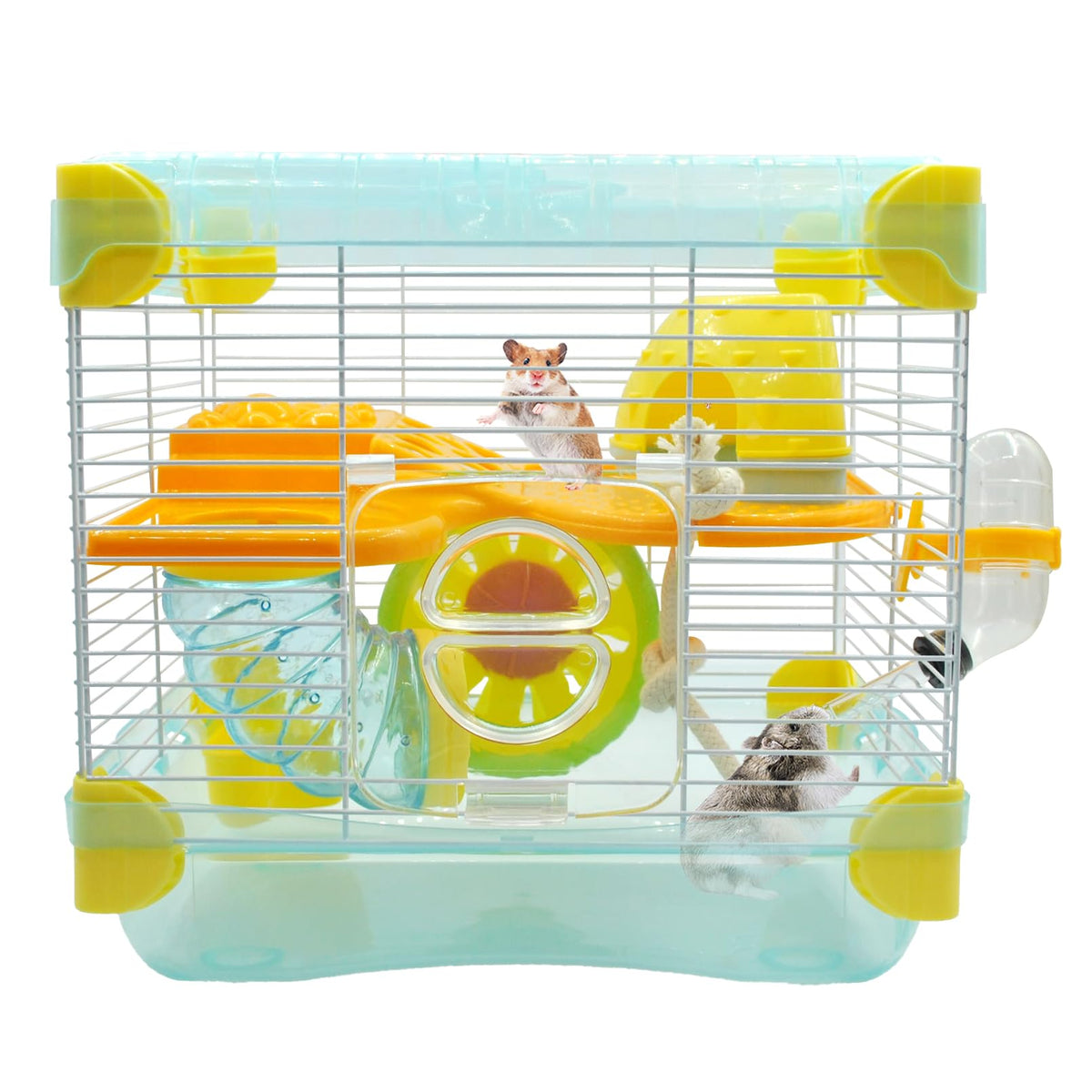 MUYG cage face avant bleu montrant ventilation et sécurité