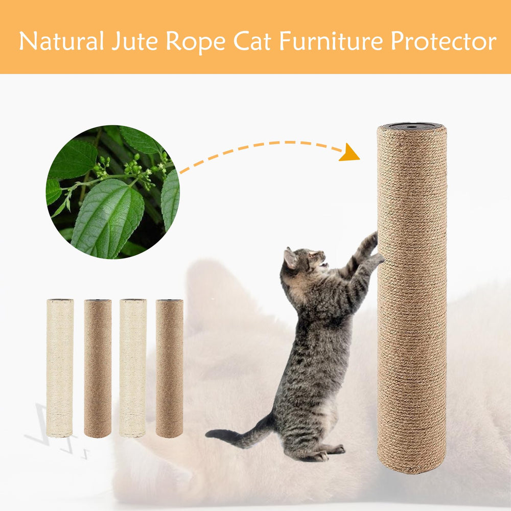 MUYG poteau installé sur arbre à chat illustrant protection du mobilier