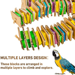 MYFAMIREA couches de carton multicolore offrant surfaces variées pour jeu bénéfique