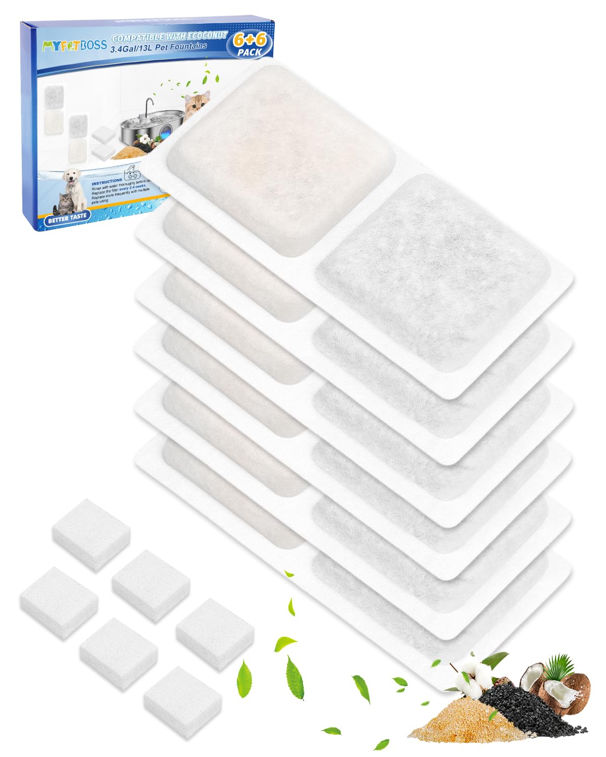 MyfatBOSS vue avant de l'emballage montrant compatibilité ECOCONUT et avantage pratique