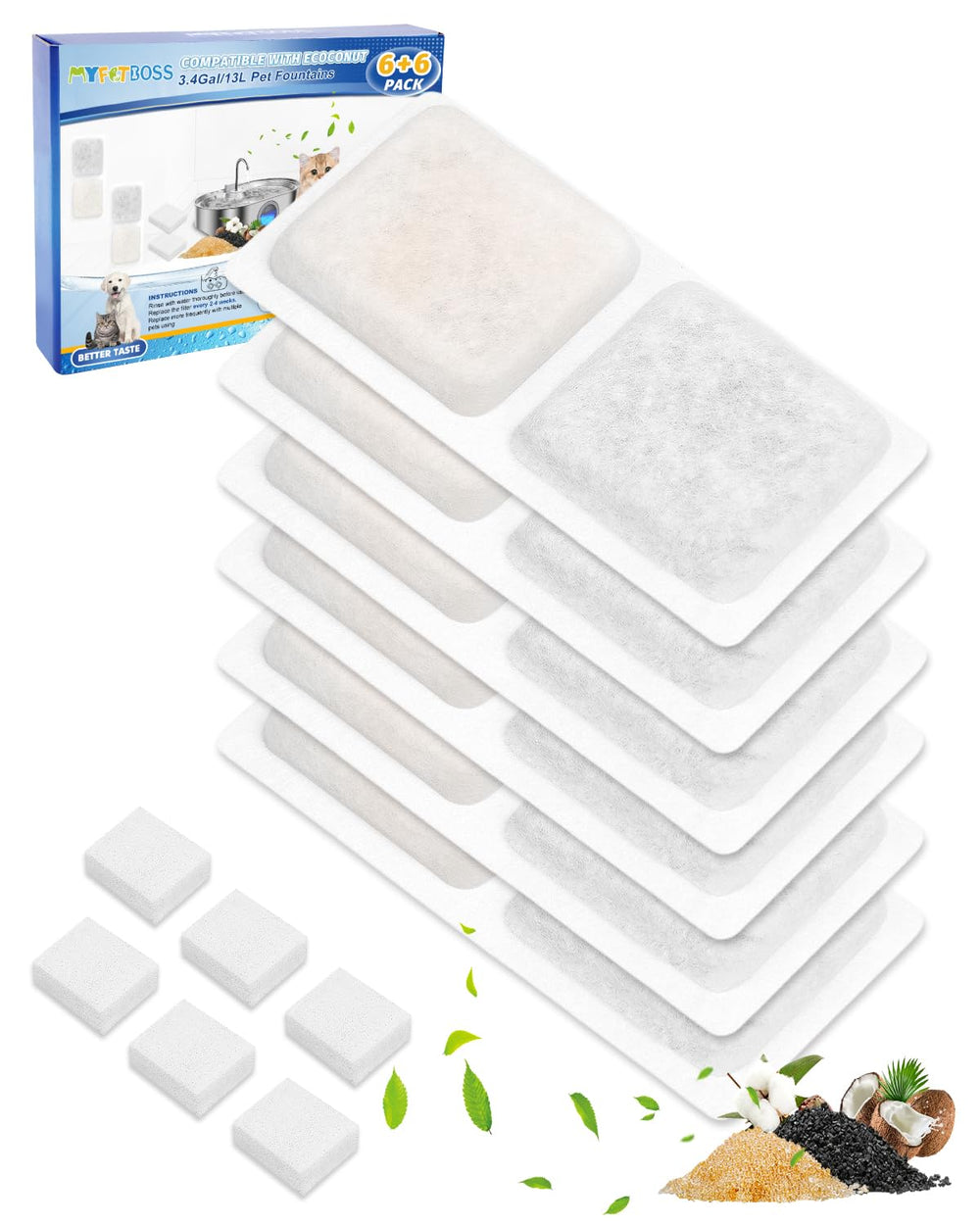 MyfatBOSS vue avant de l'emballage montrant compatibilité ECOCONUT et avantage pratique
