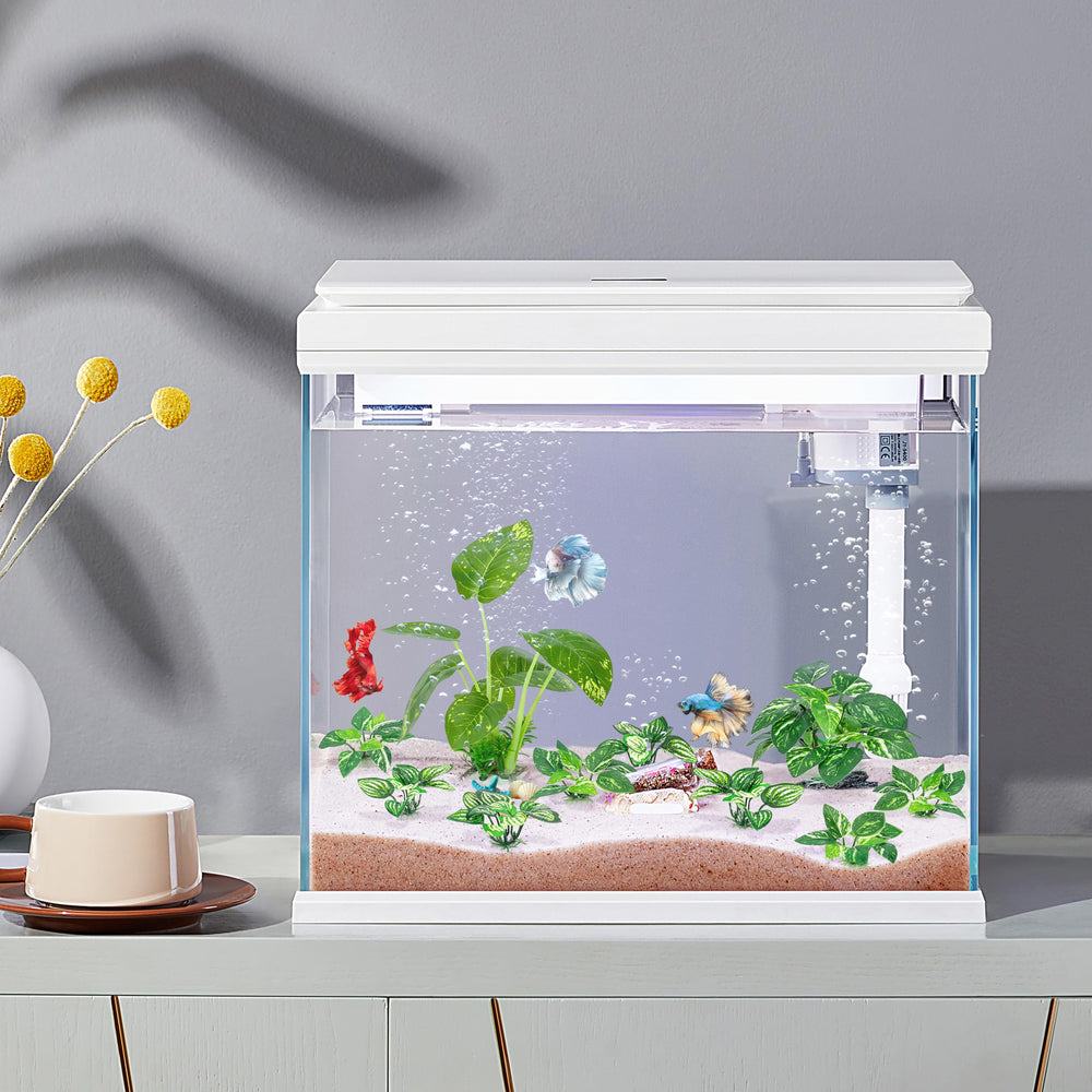 MyLifeUNIT comparaison d'échelle illustrant hauteurs adaptées pour divers aquariums