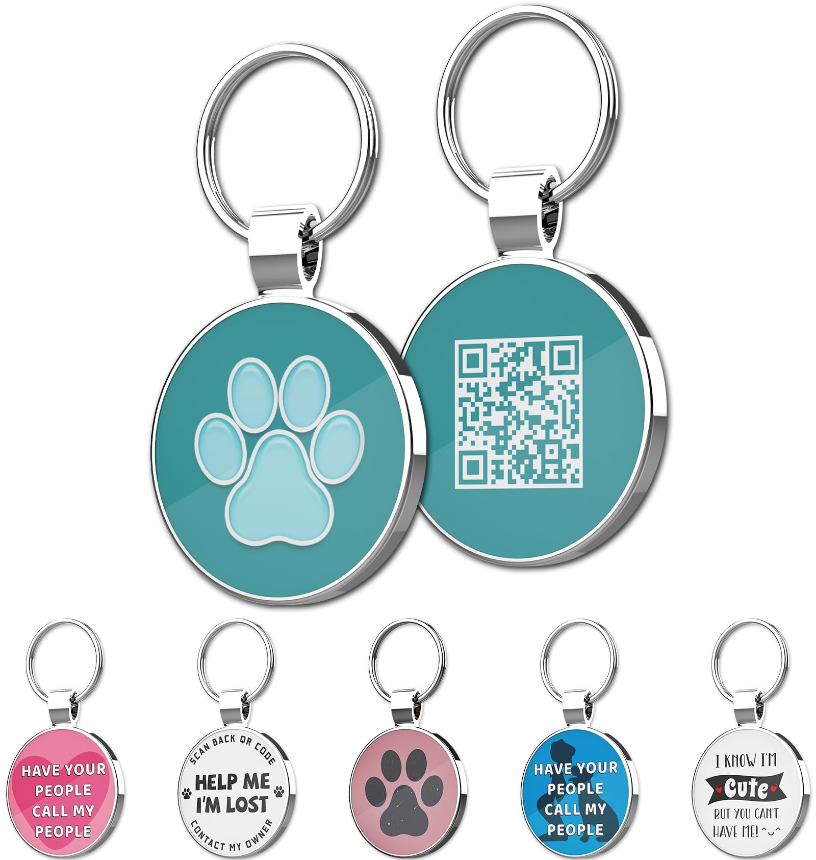 MYLUCKYTAG face avant de la médaille montrant le QR code et identification claire
